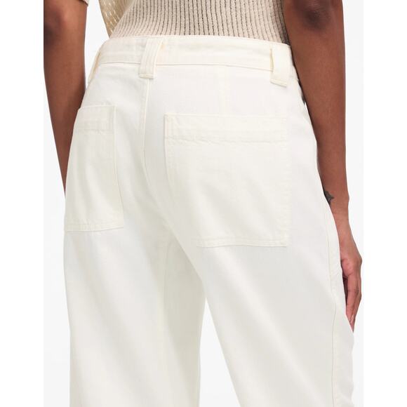 Madewell White Darted Barrel-Leg Jeans NWT Size 31 100% Cotton - Picture 4 of 10